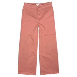 OAT New York High Rise Wide Leg Jeans Dusty Rose Raw Hem Women’s 12 / 31